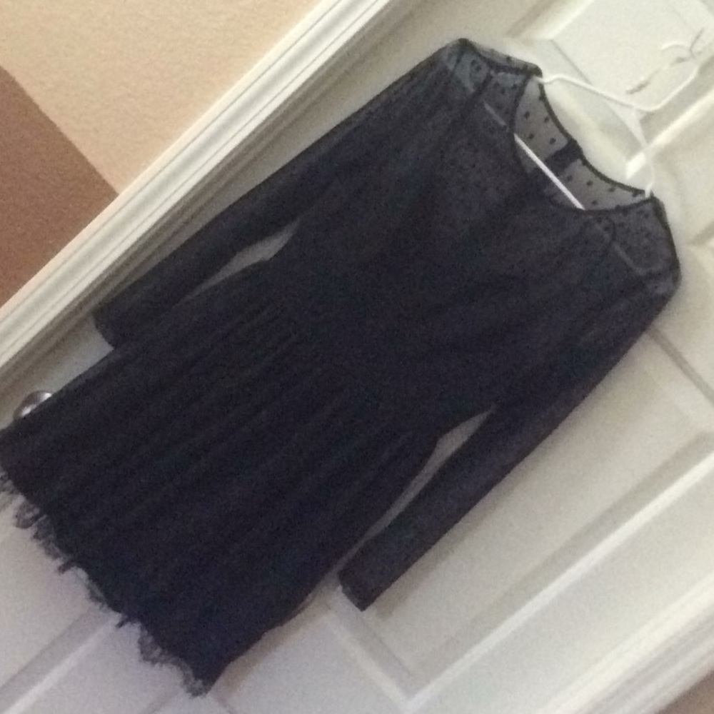 B Darlin Black Long Sleeve Lace Dress